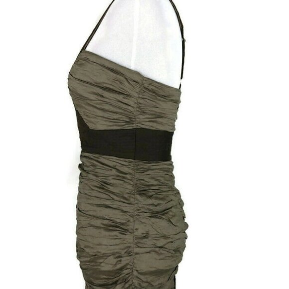 BCBGMaxAzria Women's Size 2 "Simsom" Cocktail Mini Dress Bodycon Tafetta Mocha - Picture 7 of 10